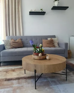 Hot Beliani Tappeto TRABZON Beige Beige Blu Grigio Marrone Multicolore