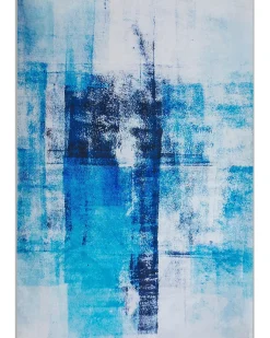 Clearance Beliani Tappeto TRABZON Blu Bianco Blu Nero Multicolore