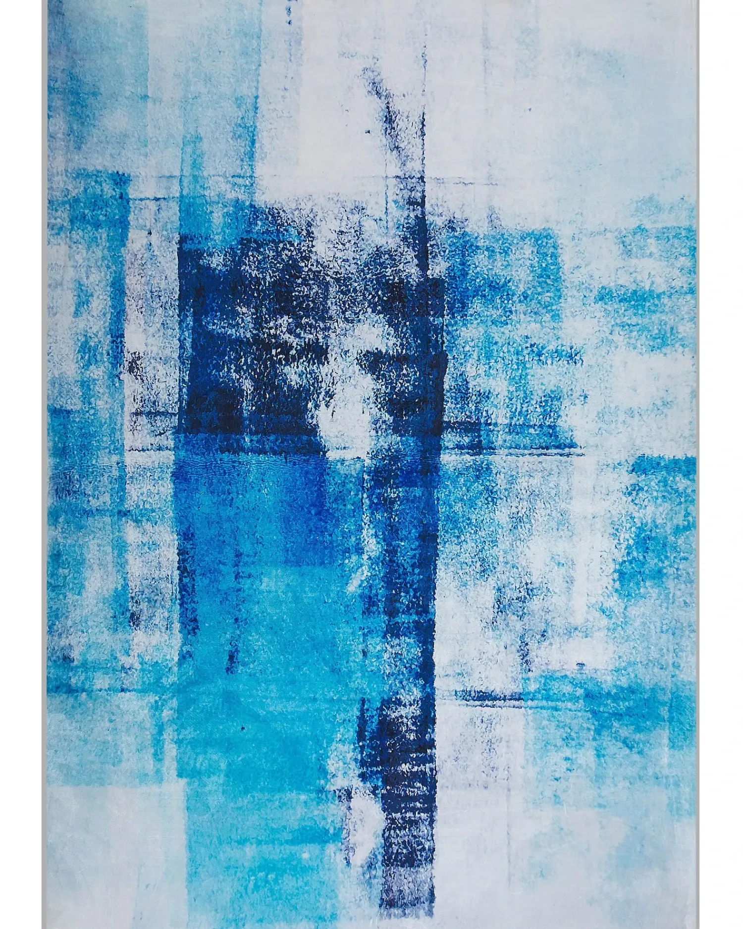 Clearance Beliani Tappeto TRABZON Blu Bianco Blu Nero Multicolore