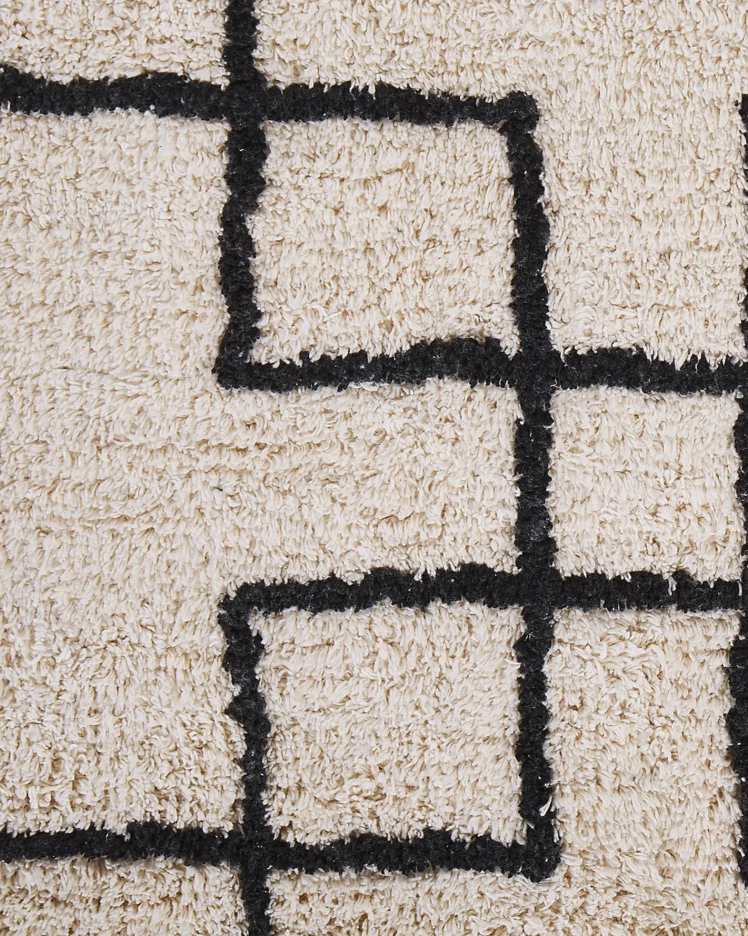 New Beliani Tappeto TURHAL Beige Cotone Beige Nero