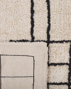 New Beliani Tappeto TURHAL Beige Cotone Beige Nero