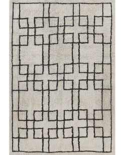 New Beliani Tappeto TURHAL Beige Cotone Beige Nero