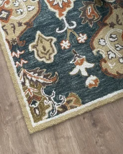 Hot Beliani Tappeto UMURLU Multicolore Lana Arancione Beige Grigio Multicolore
