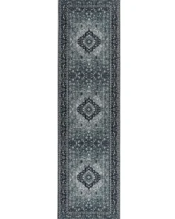 Best Beliani Tappeto VADKADAM Grigio 80 x 300 cm Bianco Grigio Nero