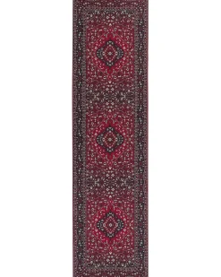 Discount Beliani Tappeto VADKADAM Rosso scuro 80 x 300 cm Bianco Rosso Nero