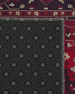 Discount Beliani Tappeto VADKADAM Rosso scuro 80 x 300 cm Bianco Rosso Nero