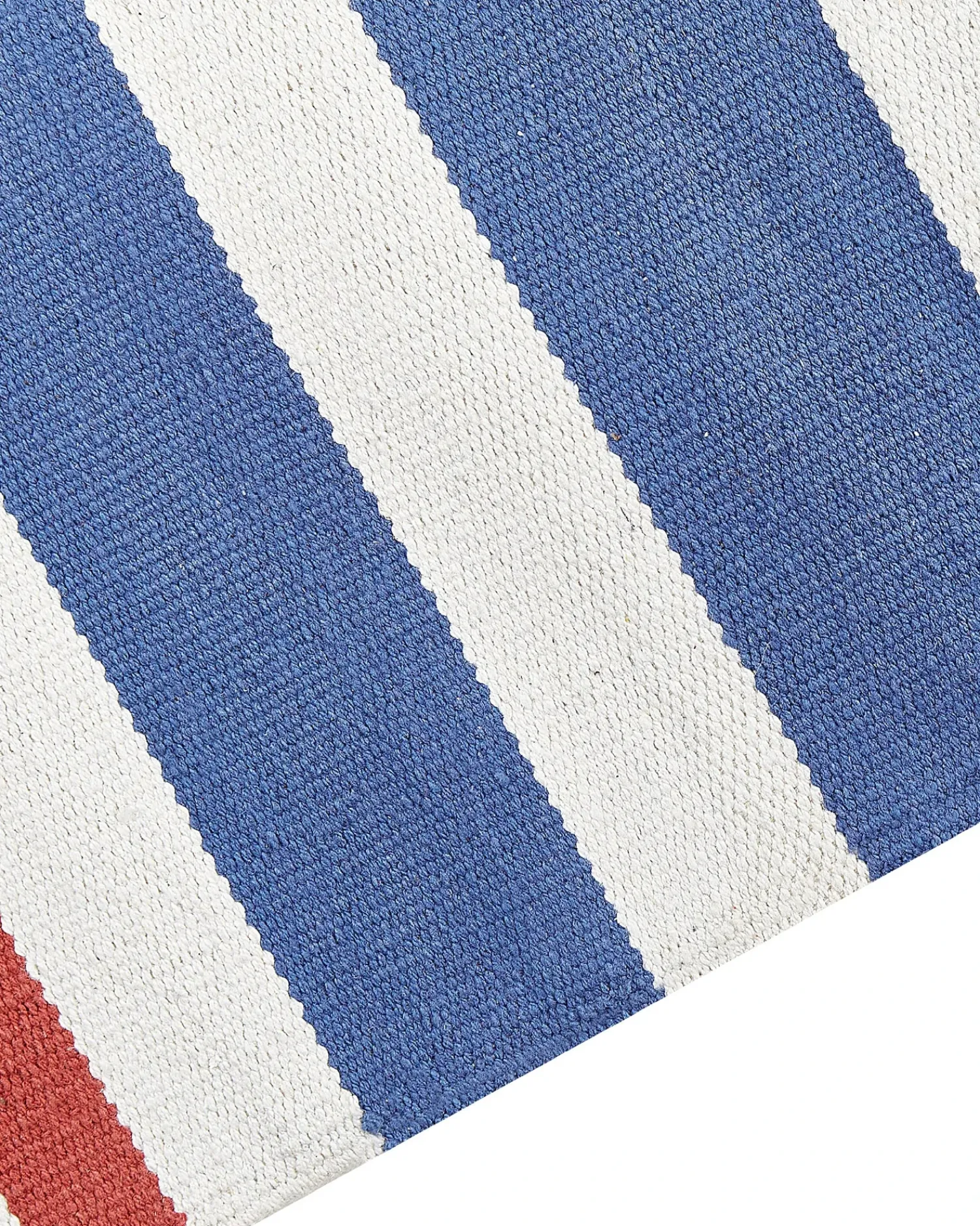 Beliani Tappeto VARSER Multicolore Cotone Kilim Bianco Blu Multicolore Rosso