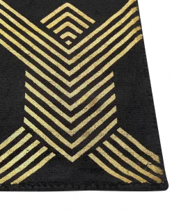 Hot Beliani Tappeto VEKSE Nero 160 x 230 cm Viscosa Oro Nero
