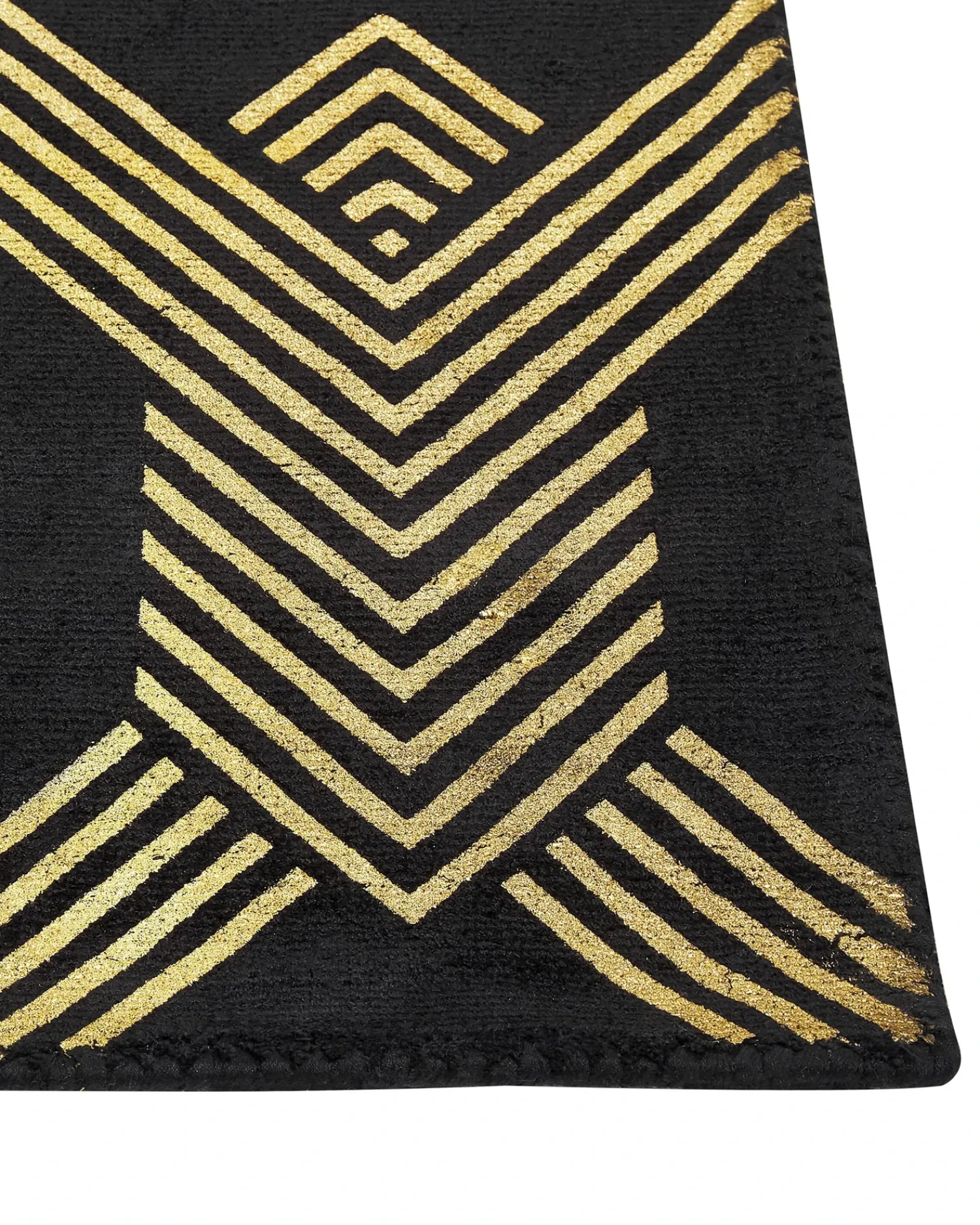Hot Beliani Tappeto VEKSE Nero 160 x 230 cm Viscosa Oro Nero