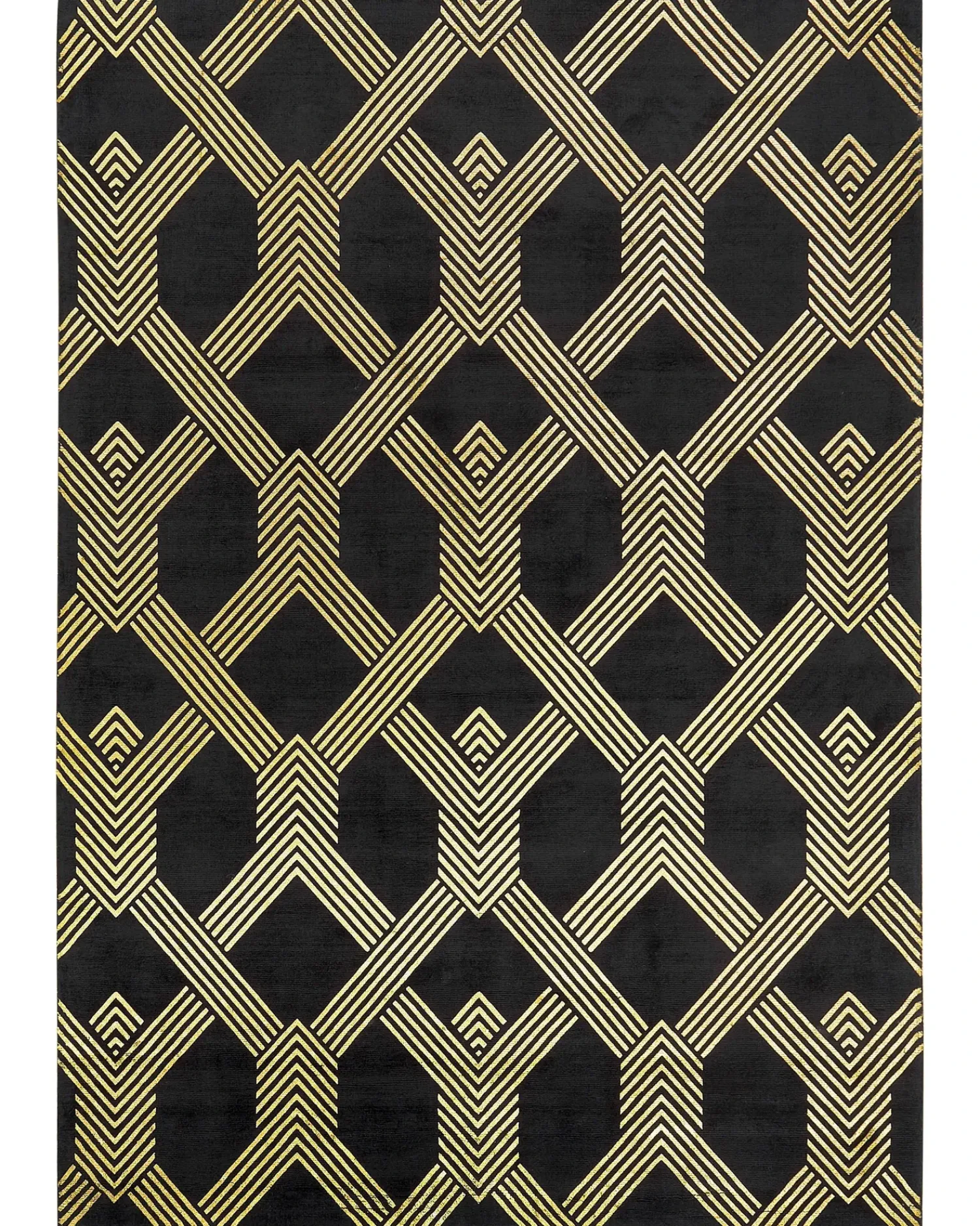 Hot Beliani Tappeto VEKSE Nero 160 x 230 cm Viscosa Oro Nero