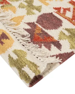 Online Beliani Tappeto VOSKETAP Multicolore 160 x 230 cm Lana Kilim Arancione Blu Marrone Multicolore