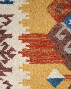 Online Beliani Tappeto VOSKETAP Multicolore 160 x 230 cm Lana Kilim Arancione Blu Marrone Multicolore