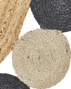 Online Beliani Tappeto VOSTAN Nero ø 140 cm Iuta Naturale Nero