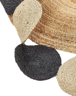 Online Beliani Tappeto VOSTAN Nero ø 140 cm Iuta Naturale Nero