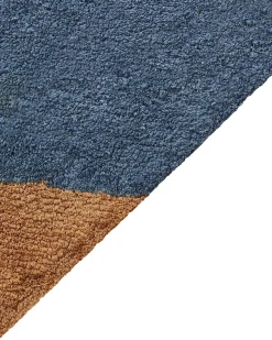 Discount Beliani Tappeto XULUF Blu 140 x 200 cm Cotone Blu Marrone