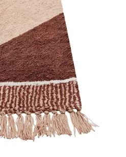 New Beliani Tappeto XULUF Marrone 140 x 200 cm Cotone Beige Marrone