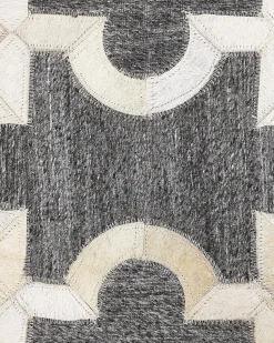 Hot Beliani Tappeto YEDISU Grigio scuro Pelle naturale Beige Grigio