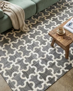 Hot Beliani Tappeto YEDISU Grigio scuro Pelle naturale Beige Grigio