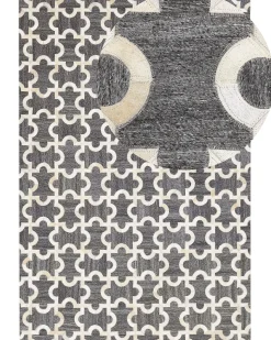 Hot Beliani Tappeto YEDISU Grigio scuro Pelle naturale Beige Grigio