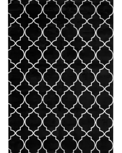 Sale Beliani Tappeto YELKI Nero 140 x 200 cm Viscosa Argento Nero