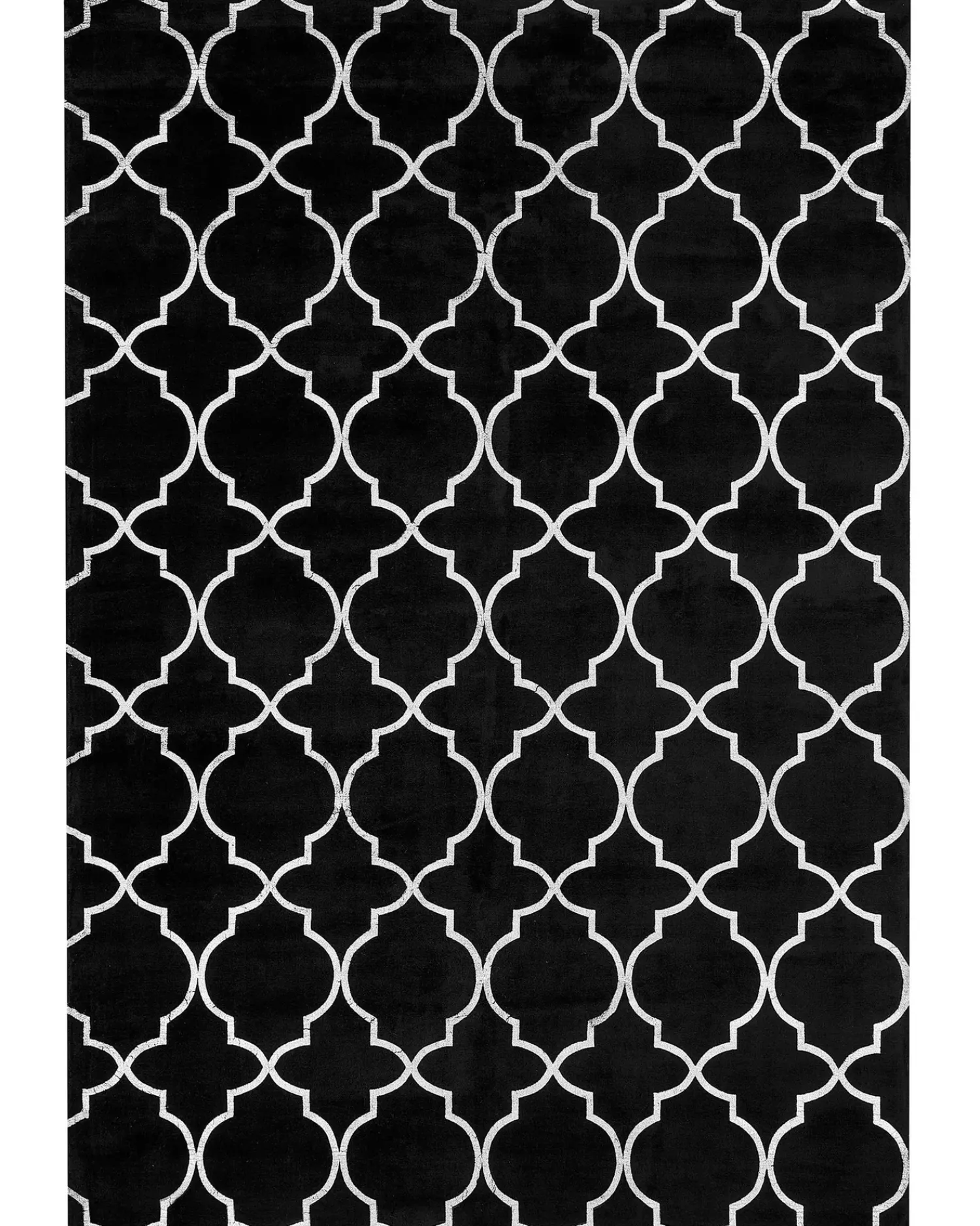 Sale Beliani Tappeto YELKI Nero 140 x 200 cm Viscosa Argento Nero