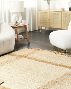 Sale Beliani Tappeto YELMEZ Beige Iuta Beige Naturale