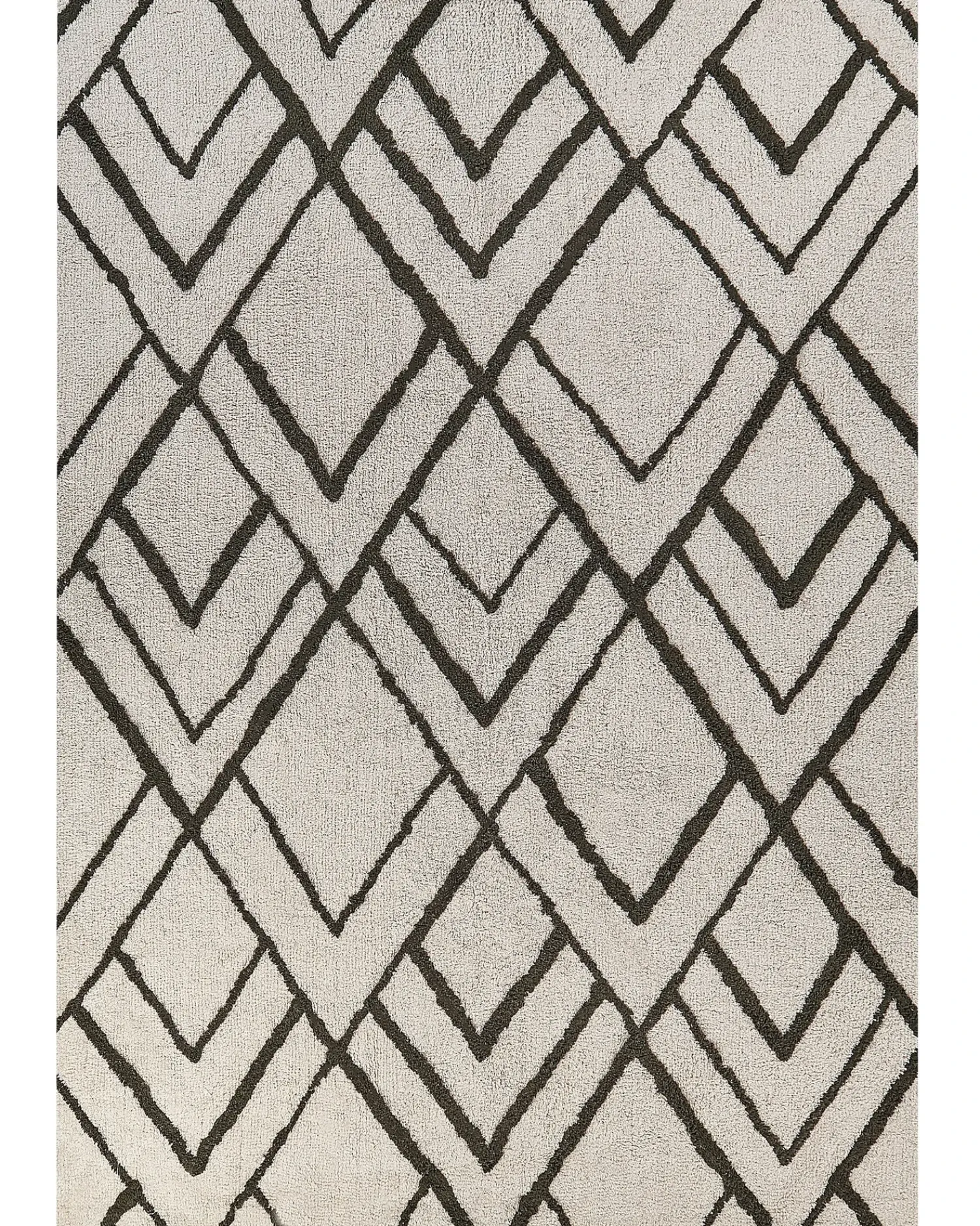 Discount Beliani Tappeto YESILKOY Verde scuro 160 x 230 cm Cotone Bianco Verde