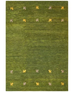 Sale Beliani Tappeto YULAFI Verde 140 x 200 cm Lana Persiano Giallo Marrone Verde