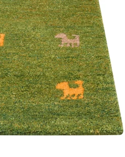 Sale Beliani Tappeto YULAFI Verde 140 x 200 cm Lana Persiano Giallo Marrone Verde