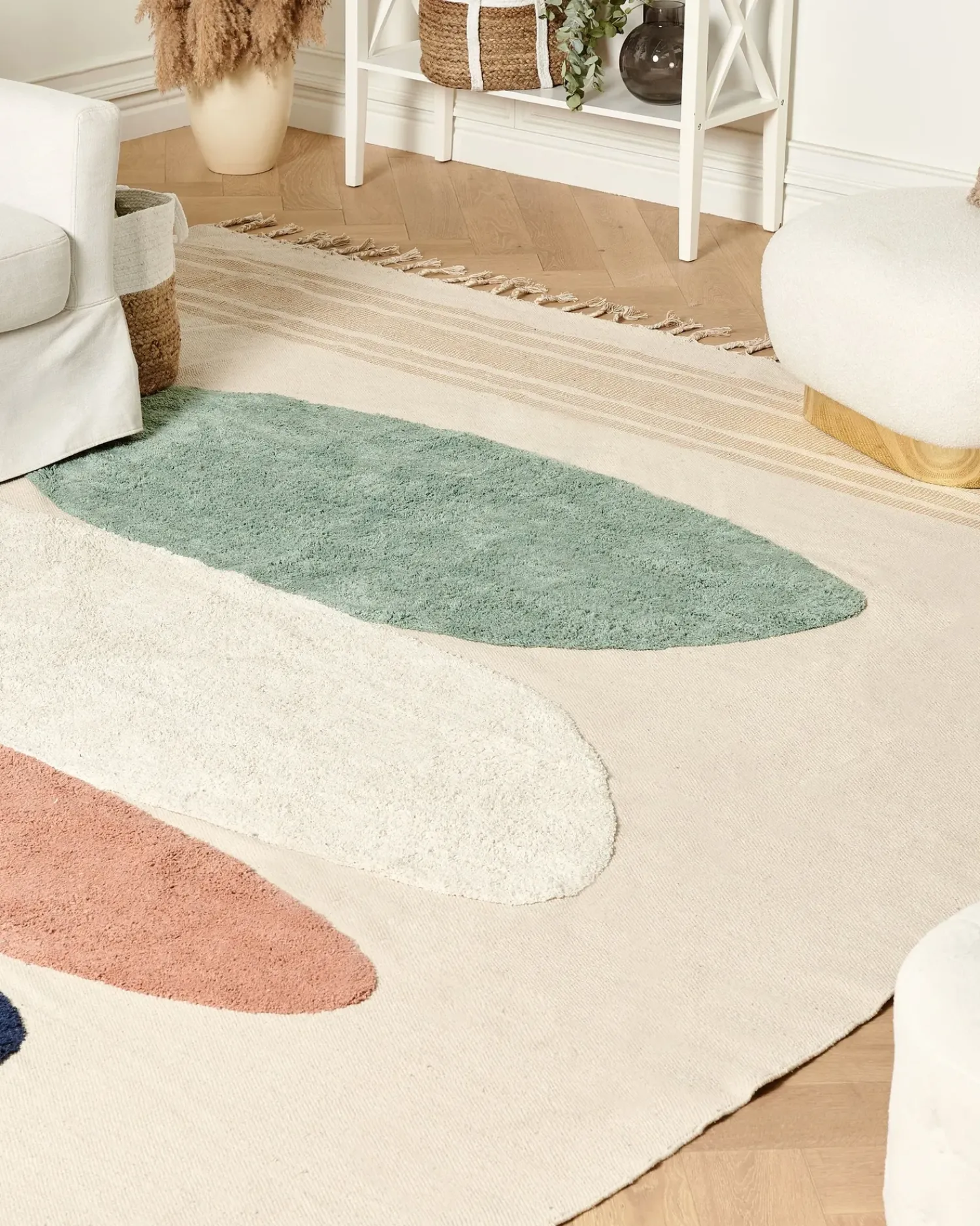 Clearance Beliani Tappeto ZEYNAK Multicolore 300 x 400 cm Cotone Beige Multicolore