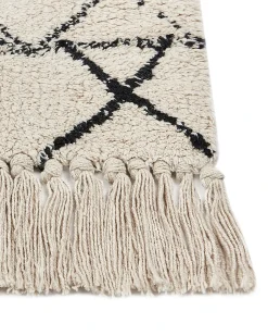 Beliani Tappeto ZEYNE Beige Cotone Beige Nero