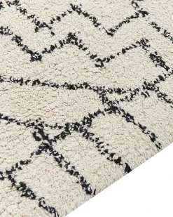 Beliani Tappeto ZEYNE Beige Cotone Beige Nero