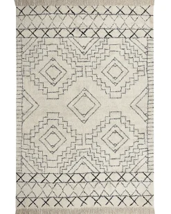 Beliani Tappeto ZEYNE Beige Cotone Beige Nero