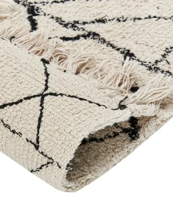 Beliani Tappeto ZEYNE Beige Cotone Beige Nero