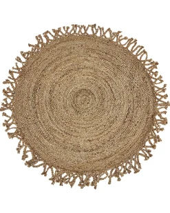 Outlet Beliani Tappeto ZONGULDAK ø 120 cm Iuta Beige