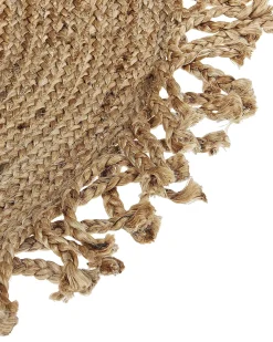 Outlet Beliani Tappeto ZONGULDAK ø 120 cm Iuta Beige