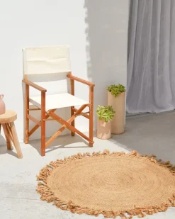 Outlet Beliani Tappeto ZONGULDAK ø 120 cm Iuta Beige
