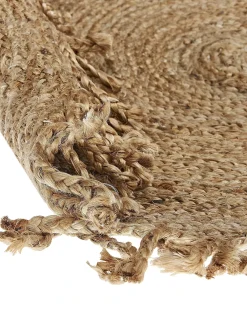 Outlet Beliani Tappeto ZONGULDAK ø 120 cm Iuta Beige