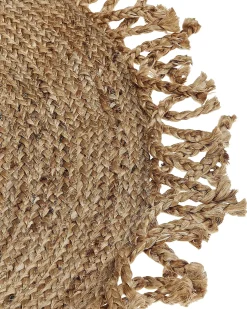 Outlet Beliani Tappeto ZONGULDAK ø 120 cm Iuta Beige