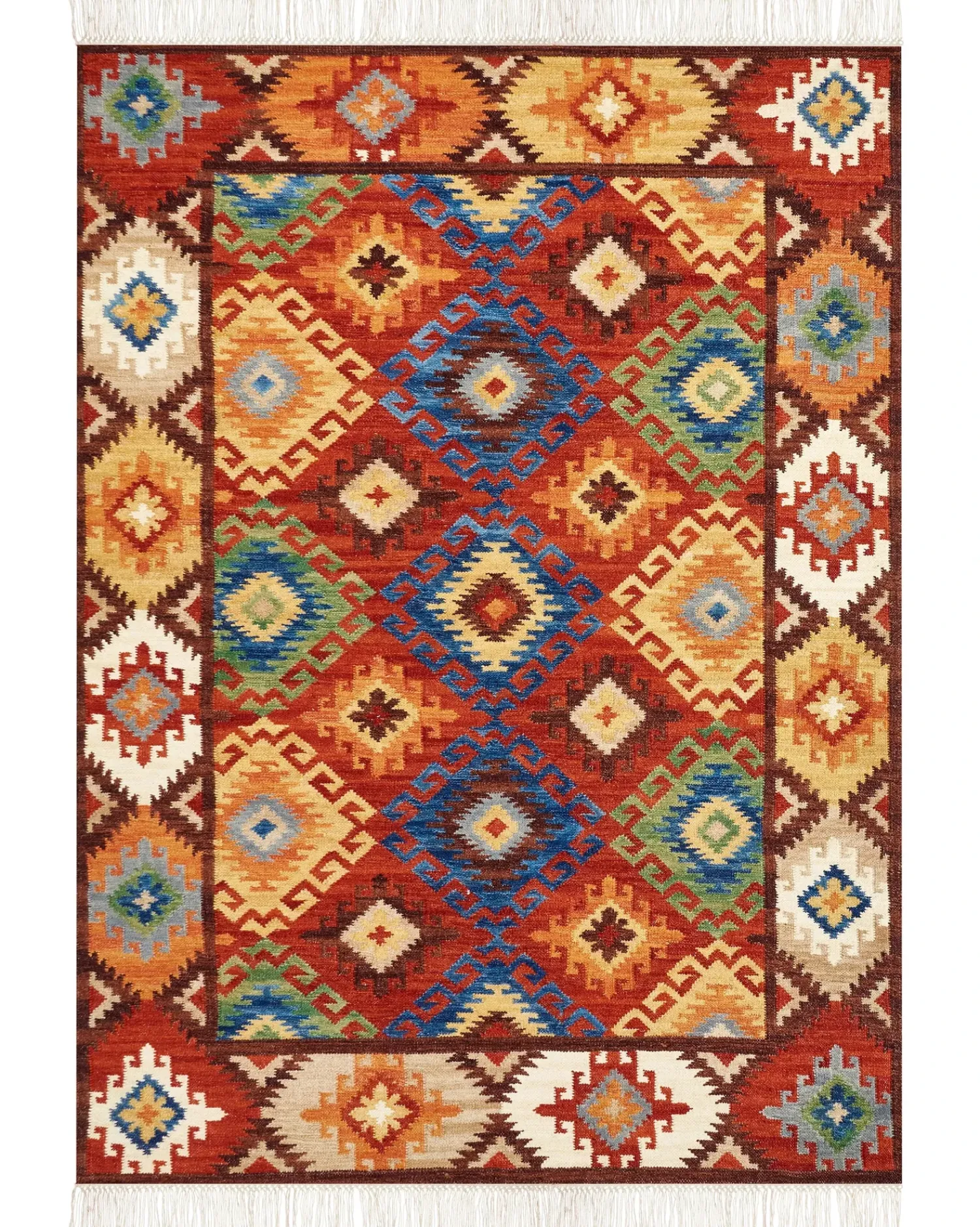 Online Beliani Tappeto ZOVUNI Lana Kilim Multicolore