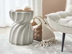 New Beliani Tavolino ALGUA 35 cm 35 cm Grigio