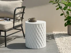 Clearance Beliani Tavolino ANTELAO 37 cm 37 cm Effetto terrazzo Terrazzo Bianco