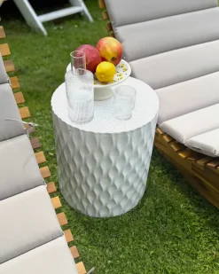Clearance Beliani Tavolino ANTELAO 37 cm 37 cm Effetto terrazzo Terrazzo Bianco