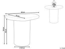 Online Beliani Tavolino ARSOLI 43 cm 58 cm sporco Bianco