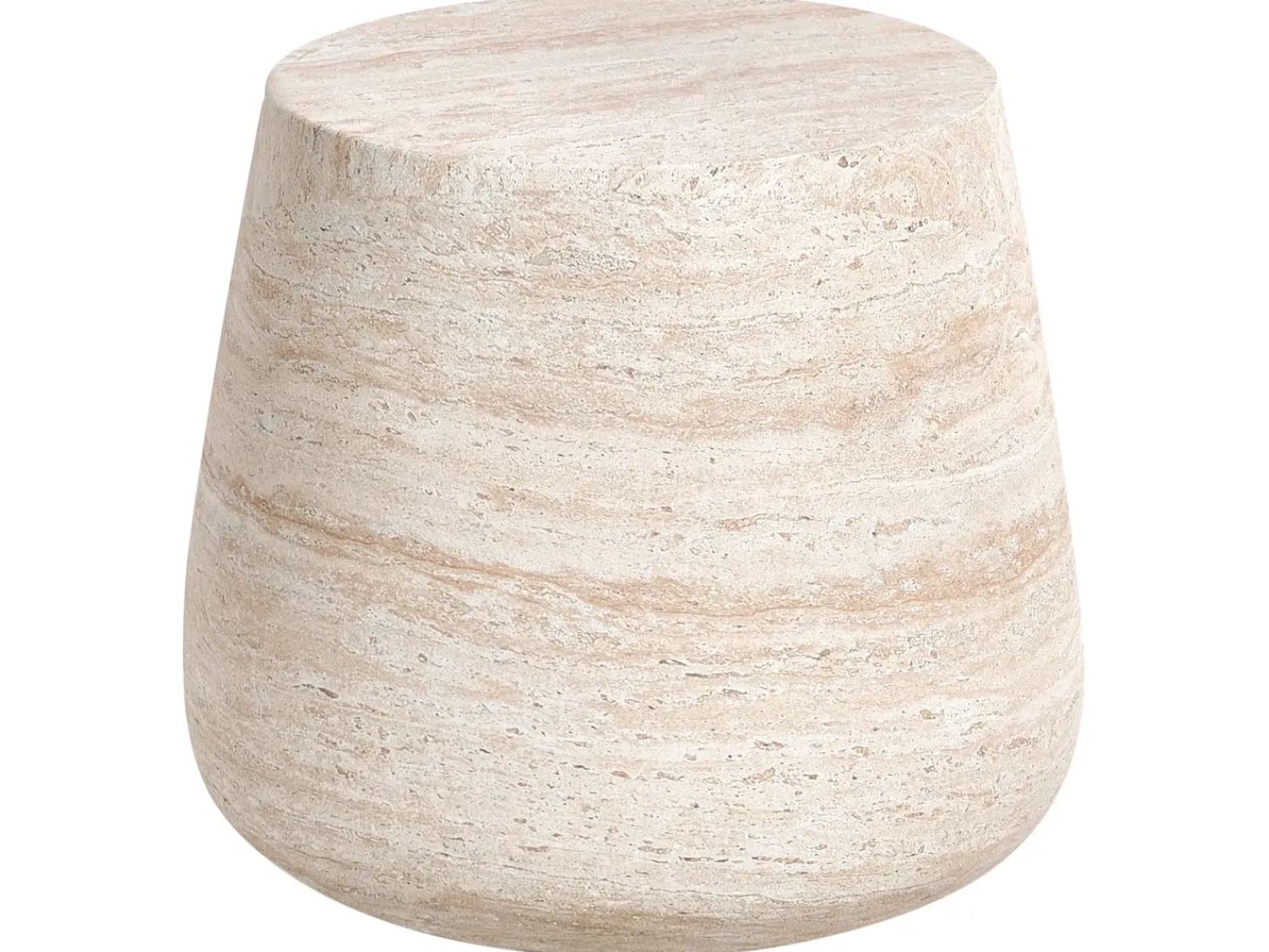 Discount Beliani Tavolino BIENTINO 46 cm 46 cm Effetto travertino Beige