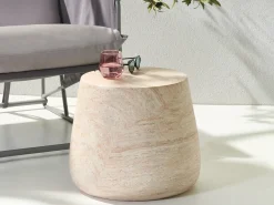 Discount Beliani Tavolino BIENTINO 46 cm 46 cm Effetto travertino Beige