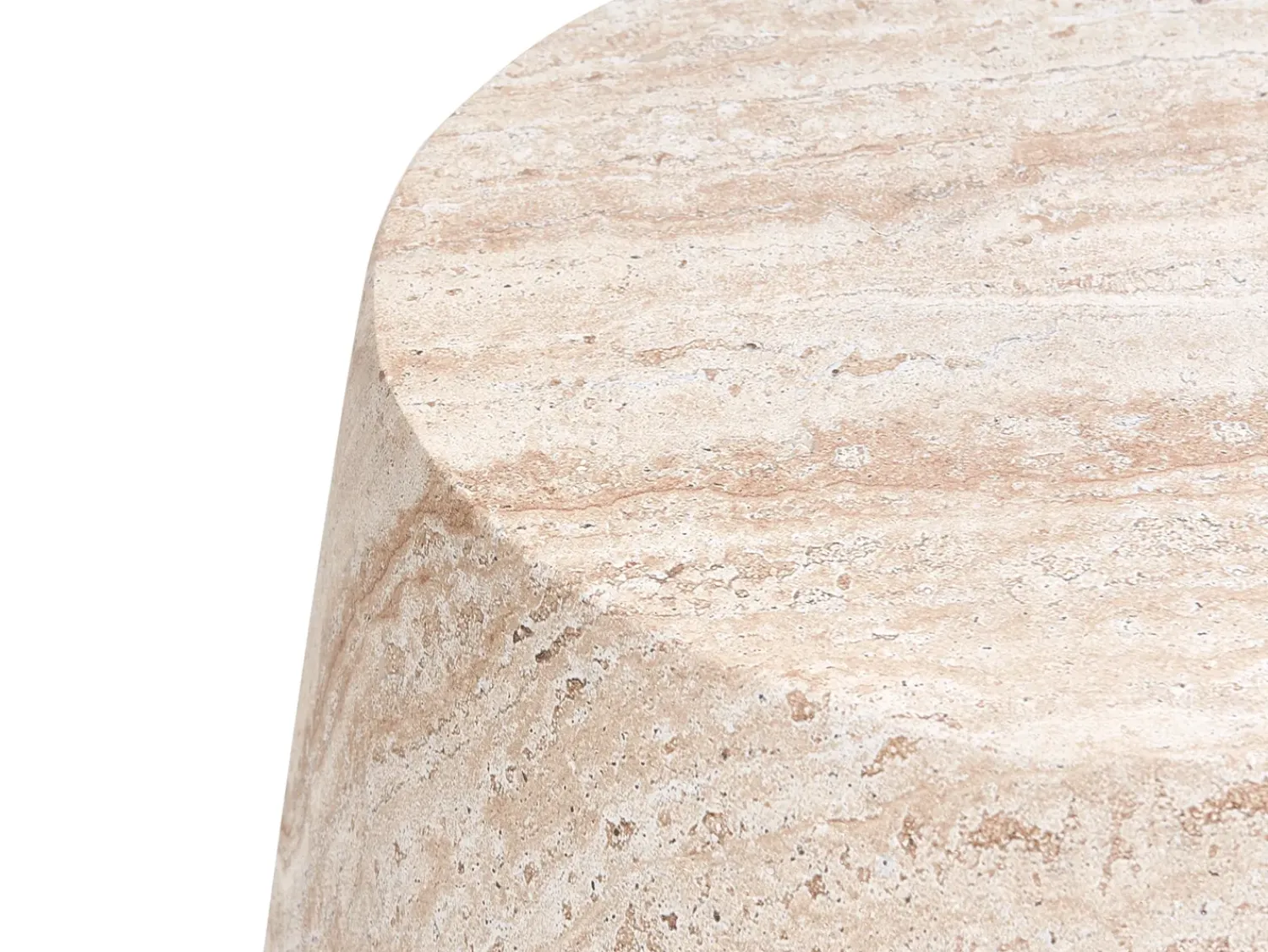 Discount Beliani Tavolino BIENTINO 46 cm 46 cm Effetto travertino Beige
