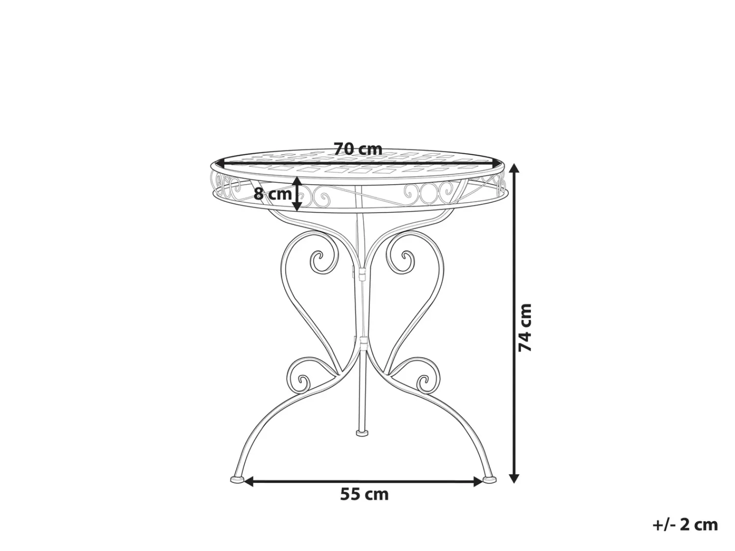 Outlet Beliani ALBINIA 70 cm 70 cm Metallo Blu