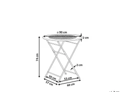 Clearance Beliani BIVIO 90 cm 90 cm Metallo sporco Bianco