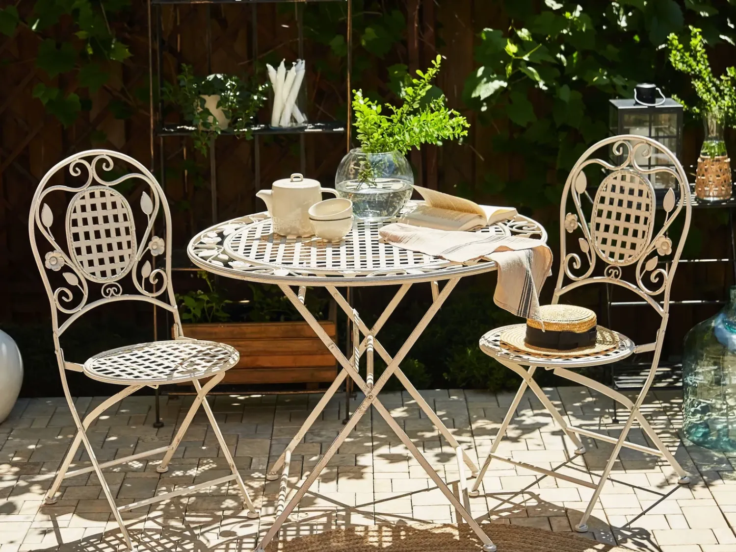 Clearance Beliani BIVIO 90 cm 90 cm Metallo sporco Bianco